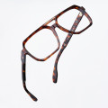 Big Line 1 large and squared eyeglasses in Havana color