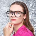Big Line 1 large and squared eyeglasses in black color