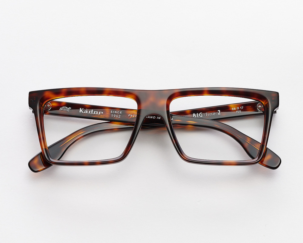 occhiali da vista rettangolari modello Big Line 2 colore avana