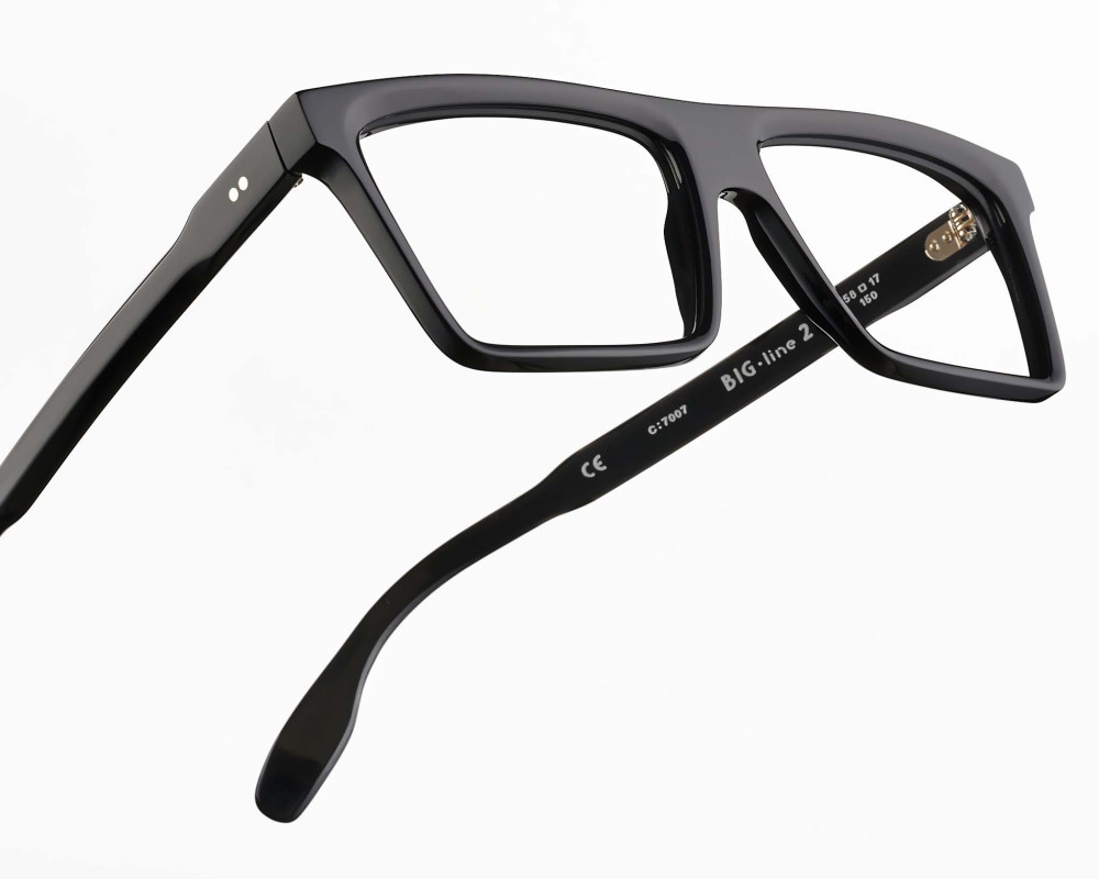 Black Big Line 2 rectangular optical frame
