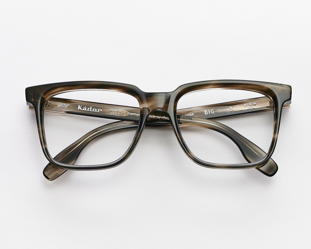 Stripped green Big Line 3 square eyeglasses