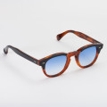 Classic brown Boston model sunglasses with light blue lenses