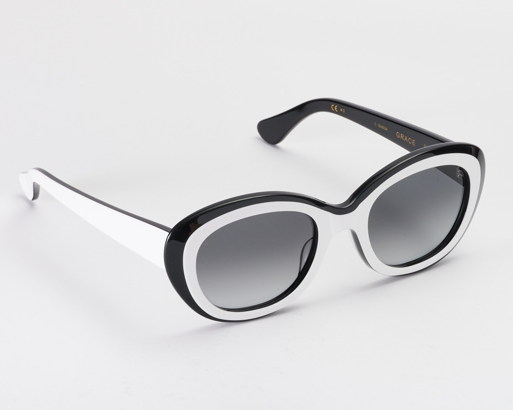 Vintage women's white and black sunglasses