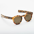 Spotted round havana sunglasses