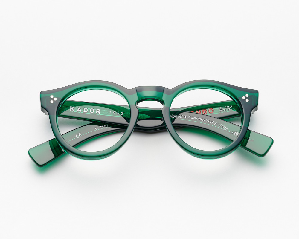 Optical frame Round and thick Mondo model Green color