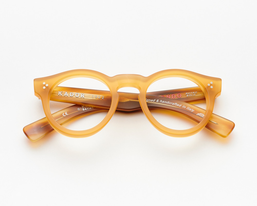 Optical frame Round and thick Mondo model Honey color