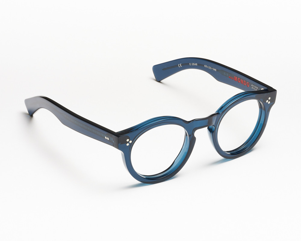 Optical frame Round and thick Mondo model Blue color