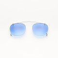 Clip On -Jolly Special Palladium Metal/Light Blue Lenses - C004